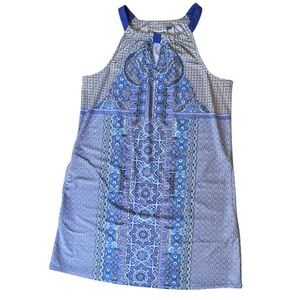 Cabana Life Blue Patterned Halter Dress